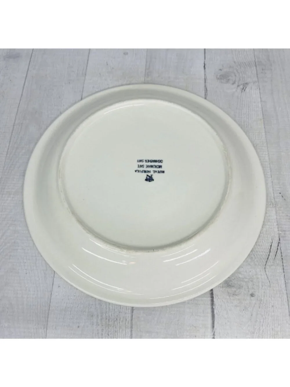 Royal Norfolk FLORAL BLUE CENTER SPECKLED Stoneware Round Dinner Plates Set 3